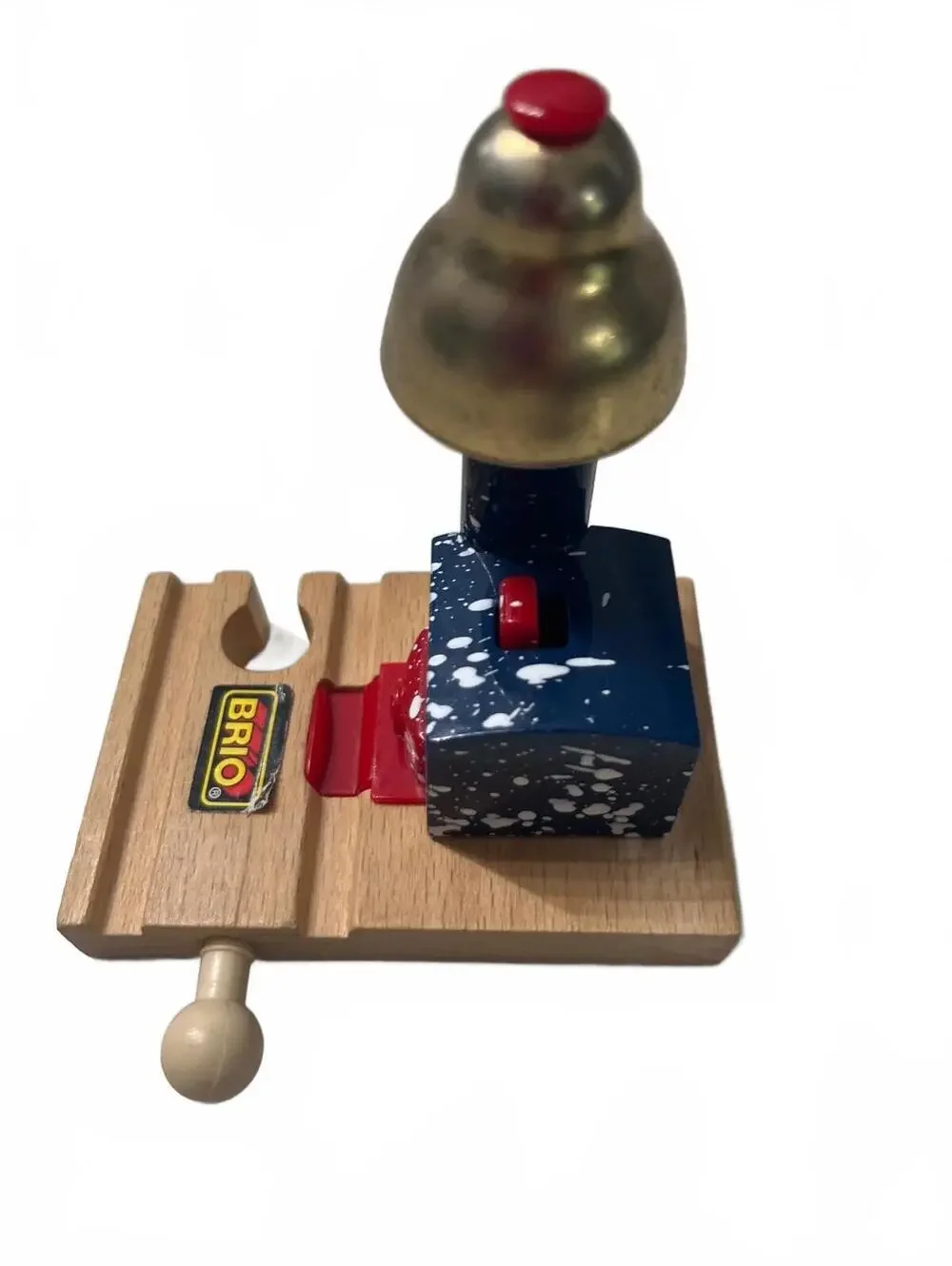 Bell Signal Vintage BRIO Wooden Railway Train Track Crossing with Sound EUC